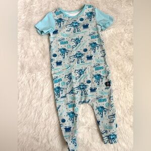 Rags/Disney Buzz Lightyear Blue Short-Sleeve Kids Romper